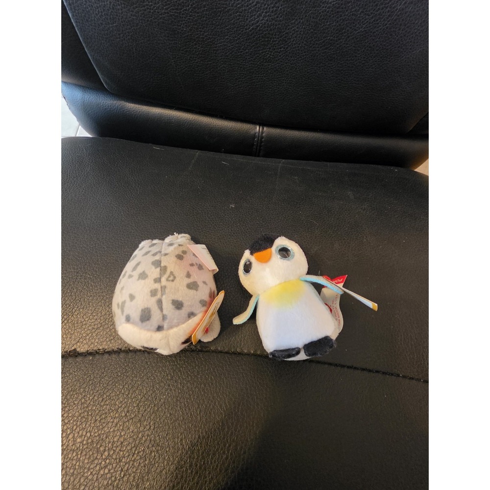2- 2021 Mcdonalds Ty Teenie Beanie Boos Pongo The Penguin & Iceberg The Leopard